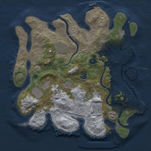 Thumbnail Rust Map: Procedural Map, Size: 3500, Seed: 653009153, 13 Monuments
