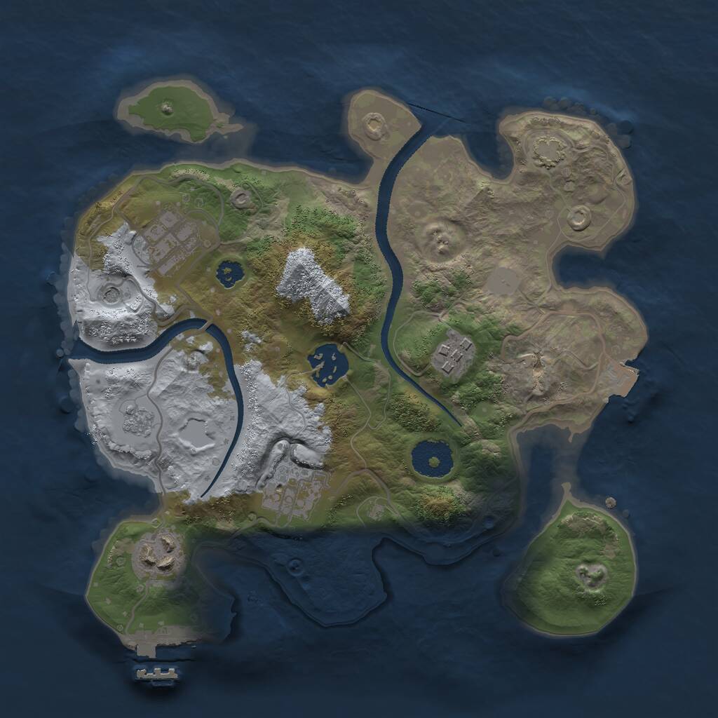 Rust Map: Procedural Map, Size: 2700, Seed: 1758024128, 10 Monuments