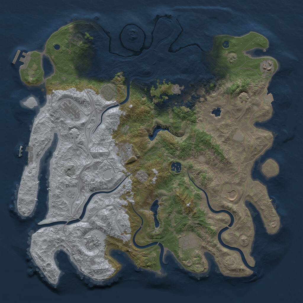 Rust Map: Procedural Map, Size: 4250, Seed: 250567271, 16 Monuments