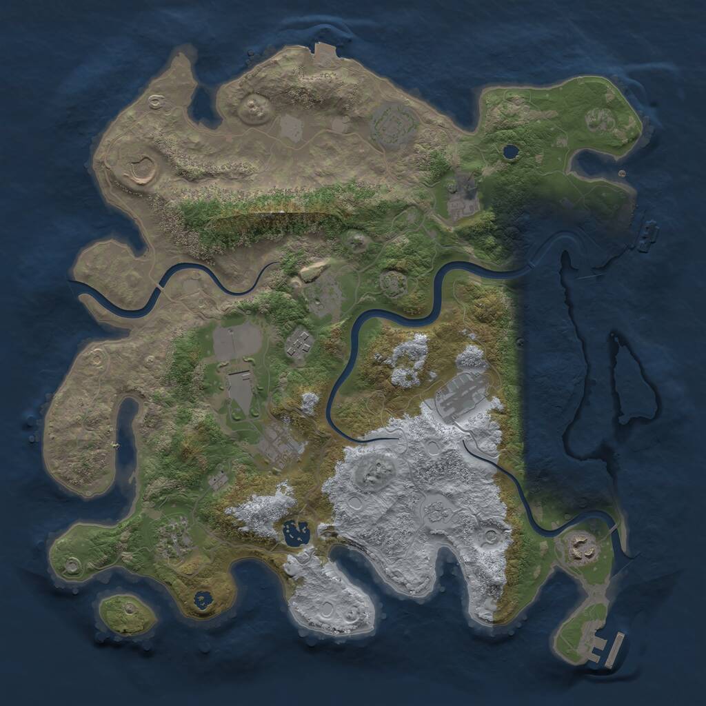 Rust Map: Procedural Map, Size: 3850, Seed: 12965, 17 Monuments
