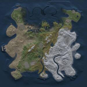 Thumbnail Rust Map: Procedural Map, Size: 3700, Seed: 1211417164, 16 Monuments