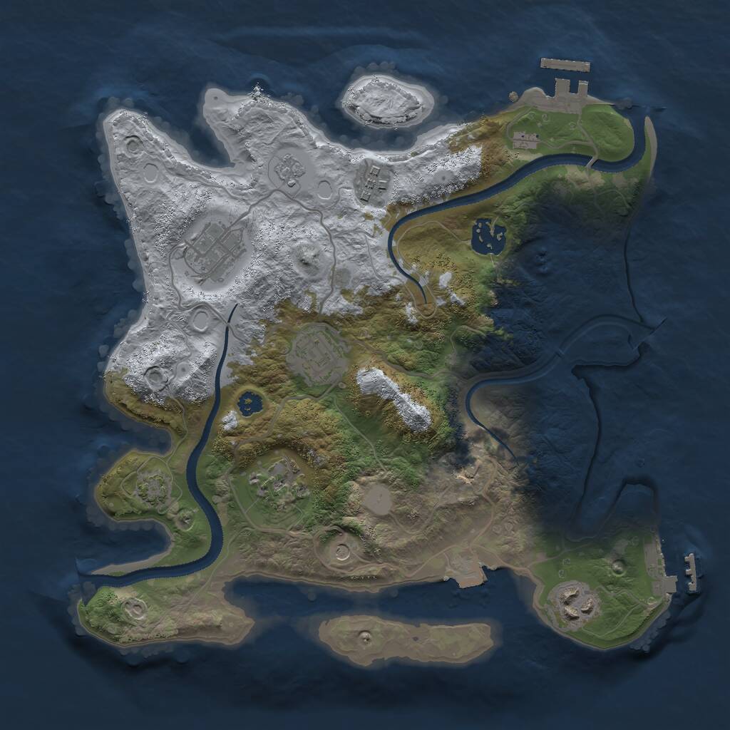 Rust Map: Procedural Map, Size: 3000, Seed: 104562886, 12 Monuments