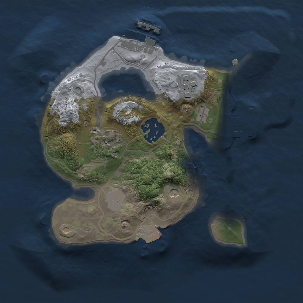 Rust Map: Procedural Map, Size: 2000, Seed: 2099475274, 7 Monuments