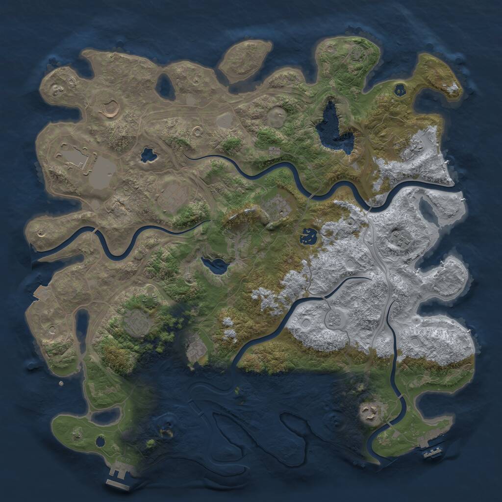 Rust Map: Procedural Map, Size: 4300, Seed: 310618505, 16 Monuments