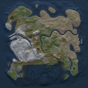 Thumbnail Rust Map: Procedural Map, Size: 3750, Seed: 1262400500, 15 Monuments