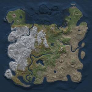 Thumbnail Rust Map: Procedural Map, Size: 4500, Seed: 1569144656, 16 Monuments