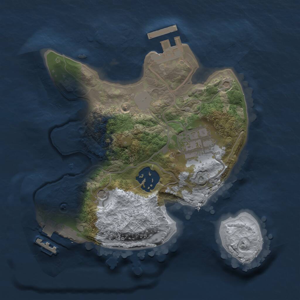 Rust Map: Procedural Map, Size: 2000, Seed: 8347219, 6 Monuments