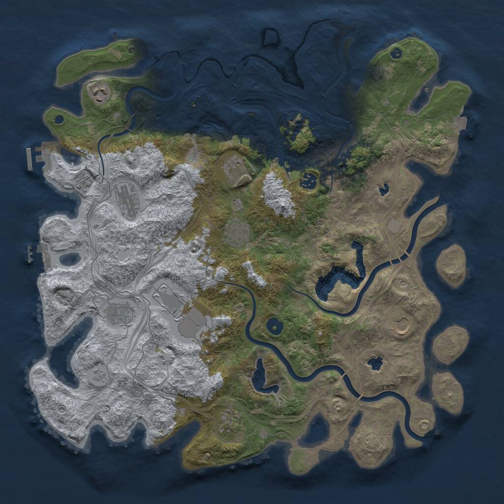 Rust Map: Procedural Map, Size: 4500, Seed: 1363112811, 16 Monuments