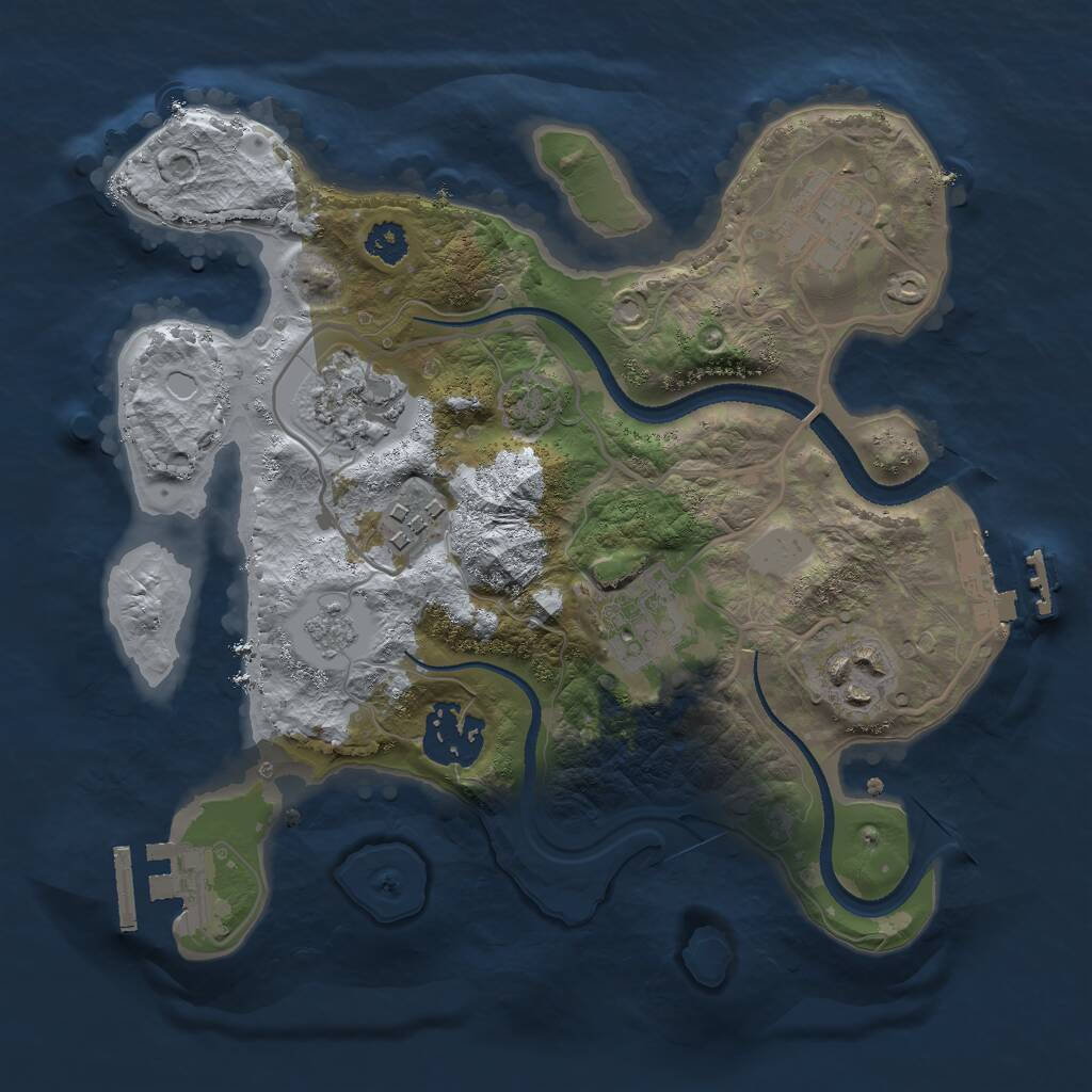 Rust Map: Procedural Map, Size: 2590, Seed: 155285806, 11 Monuments