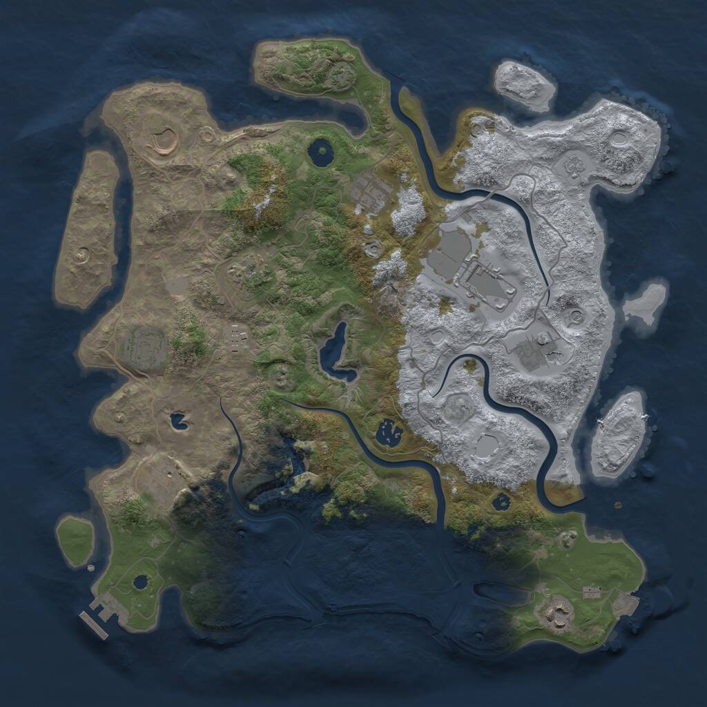 Rust Map: Procedural Map, Size: 4000, Seed: 860365828, 15 Monuments
