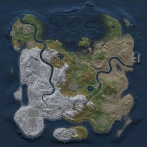 Thumbnail Rust Map: Procedural Map, Size: 3750, Seed: 1056753809, 15 Monuments