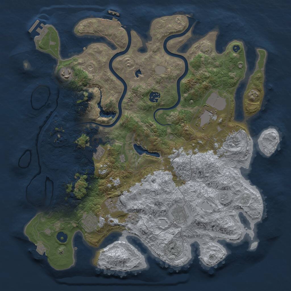 Rust Map: Procedural Map, Size: 4000, Seed: 8758, 15 Monuments