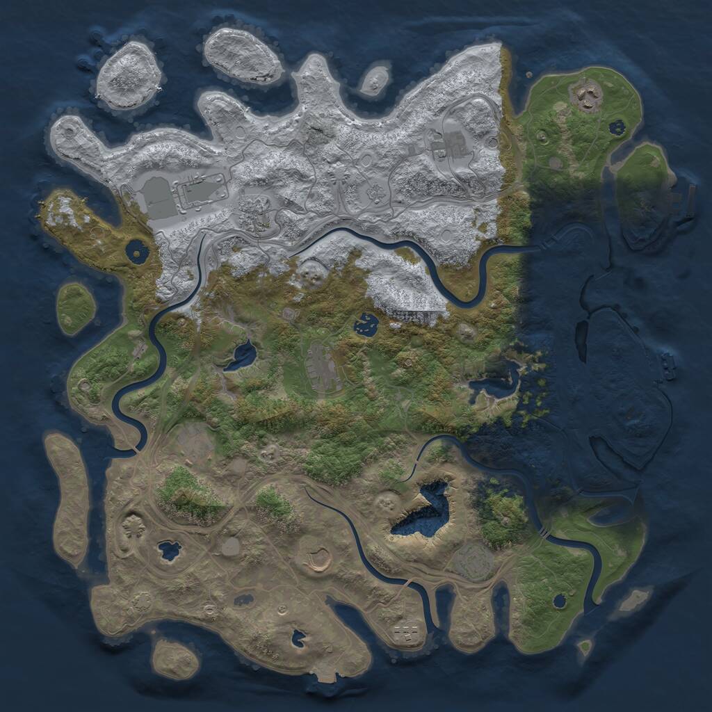 Rust Map: Procedural Map, Size: 4500, Seed: 1451057127, 16 Monuments