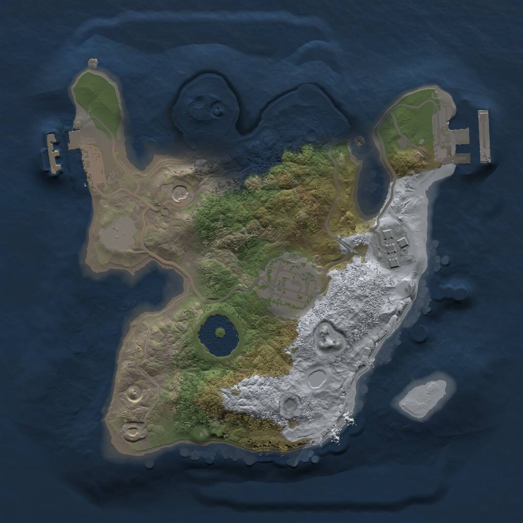 Rust Map: Procedural Map, Size: 2000, Seed: 1649, 6 Monuments