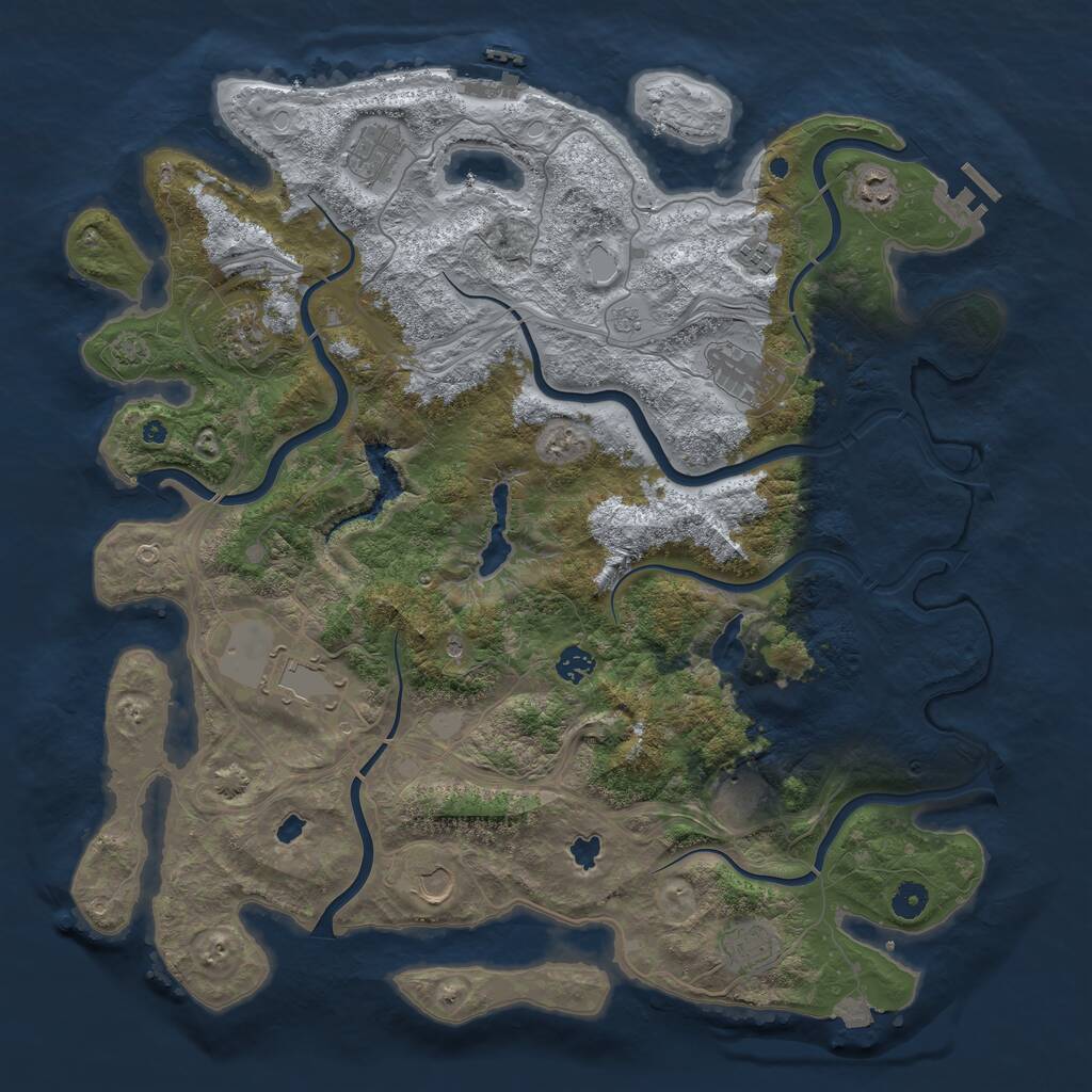Rust Map: Procedural Map, Size: 4500, Seed: 684300054, 16 Monuments