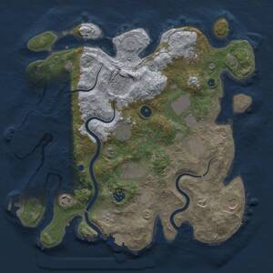 Thumbnail Rust Map: Procedural Map, Size: 3700, Seed: 99858884, 16 Monuments