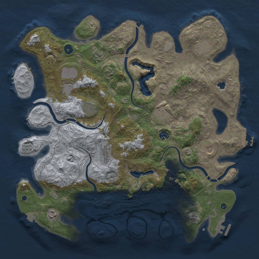 Rust Map: Procedural Map, Size: 4250, Seed: 1935880404, 16 Monuments