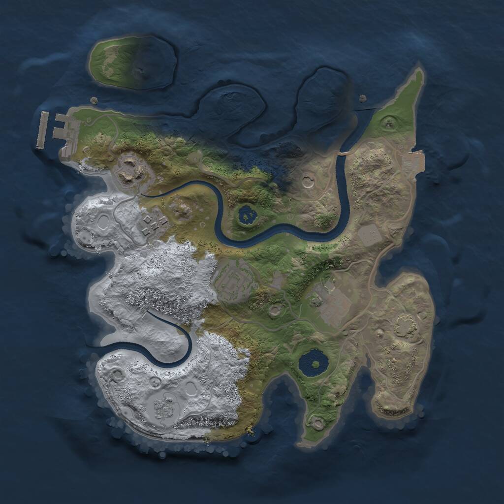 Rust Map: Procedural Map, Size: 2700, Seed: 1758110524, 9 Monuments