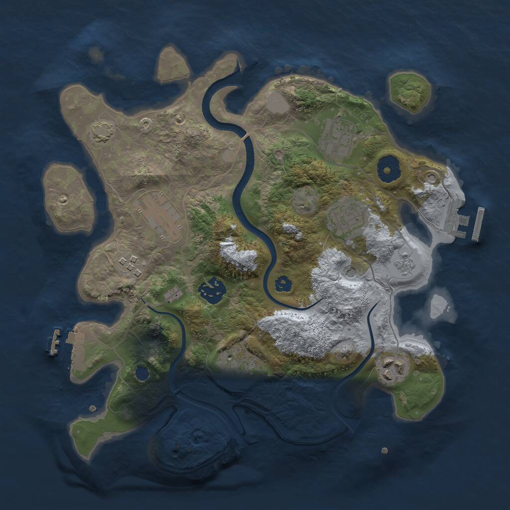 Rust Map: Procedural Map, Size: 3000, Seed: 1306898169, 13 Monuments