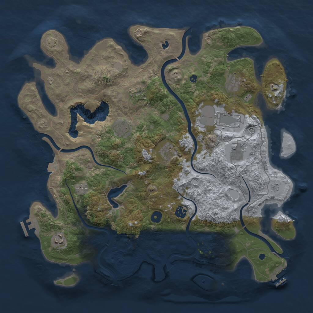 Rust Map: Procedural Map, Size: 4096, Seed: 685640199, 15 Monuments