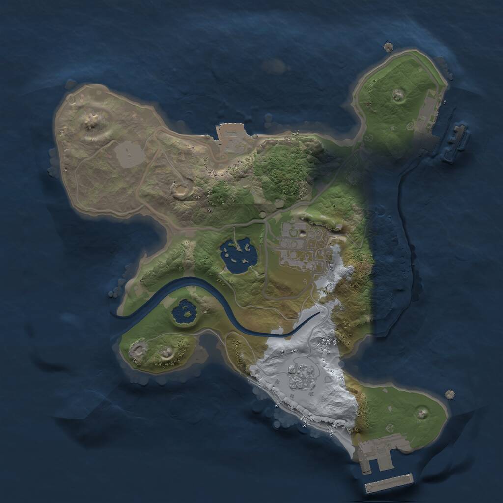 Rust Map: Procedural Map, Size: 2100, Seed: 1479587132, 6 Monuments