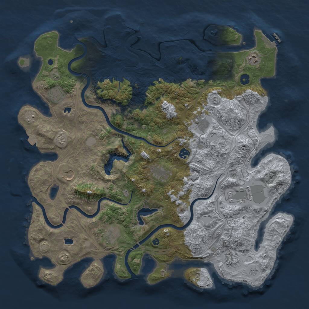 Rust Map: Procedural Map, Size: 4500, Seed: 2099769101, 16 Monuments