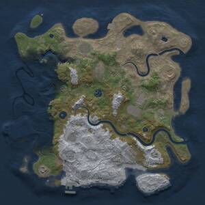 Thumbnail Rust Map: Procedural Map, Size: 4000, Seed: 1135093174, 15 Monuments