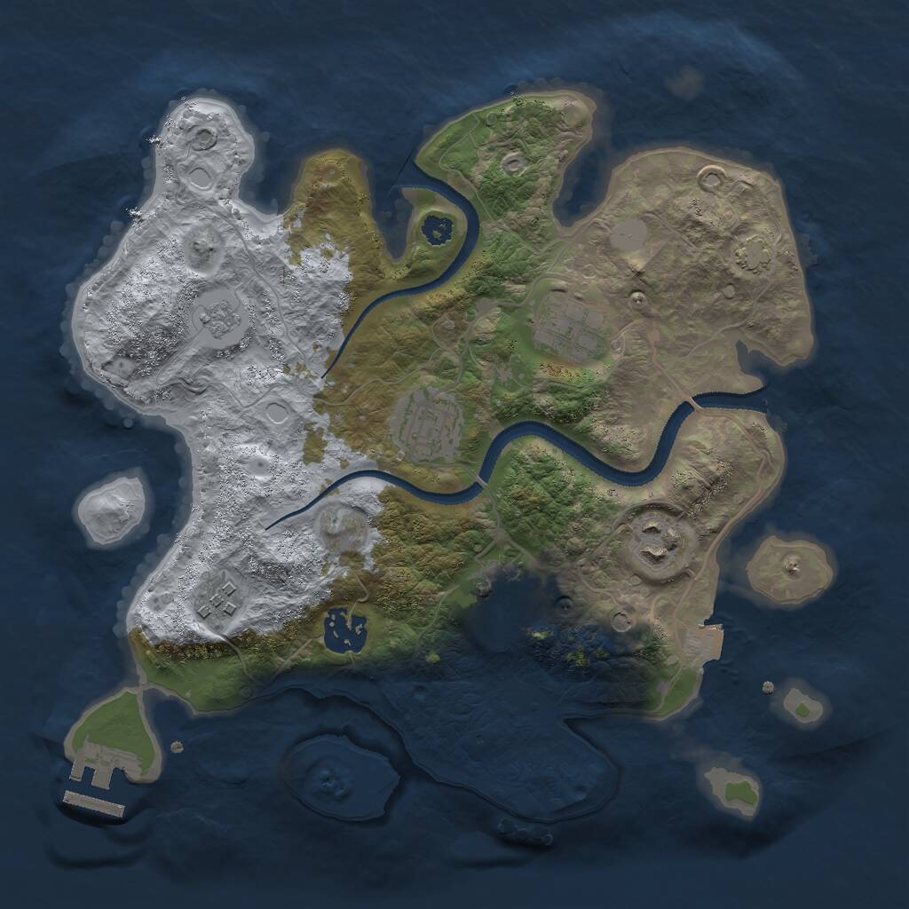 Rust Map: Procedural Map, Size: 3000, Seed: 10214, 11 Monuments