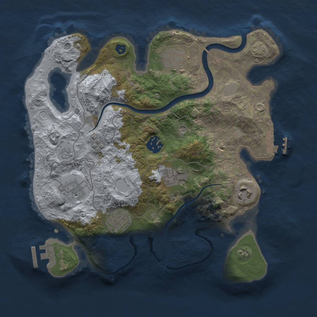 Rust Map: Procedural Map, Size: 3000, Seed: 7965248, 13 Monuments