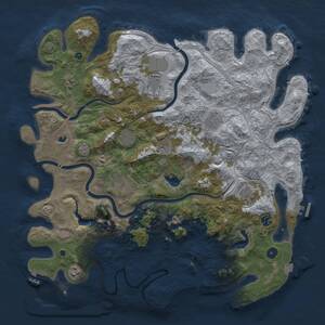 Thumbnail Rust Map: Procedural Map, Size: 4500, Seed: 666697, 16 Monuments
