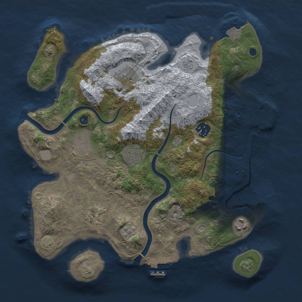 Rust Map: Procedural Map, Size: 3250, Seed: 24324341, 13 Monuments