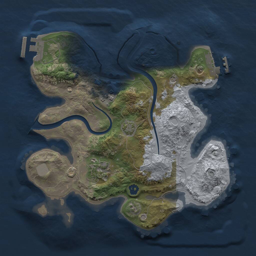 Rust Map: Procedural Map, Size: 2500, Seed: 1647828828, 7 Monuments