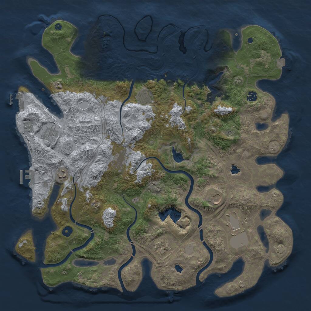 Rust Map: Procedural Map, Size: 4500, Seed: 56120808, 15 Monuments