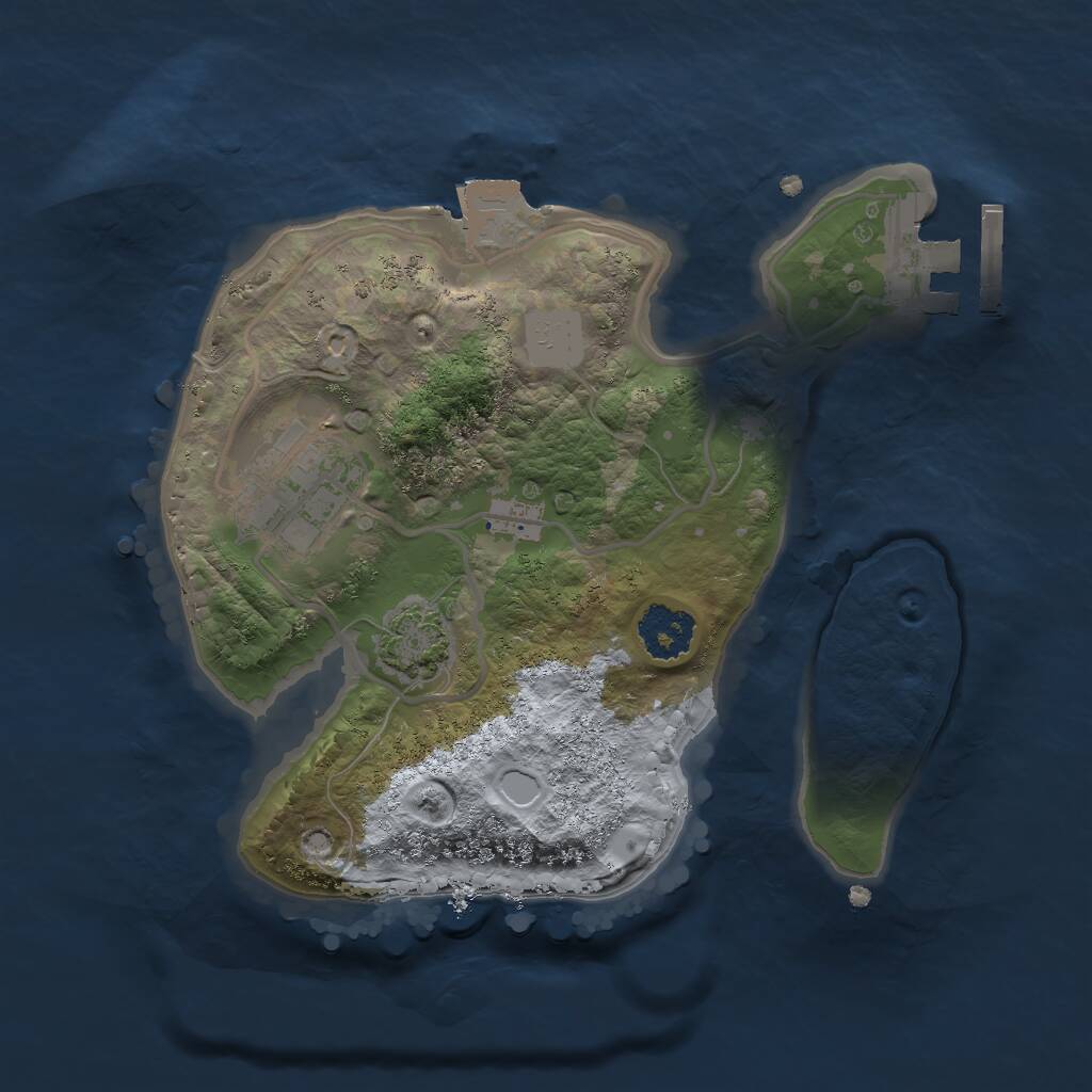 Rust Map: Procedural Map, Size: 2000, Seed: 190240742, 4 Monuments