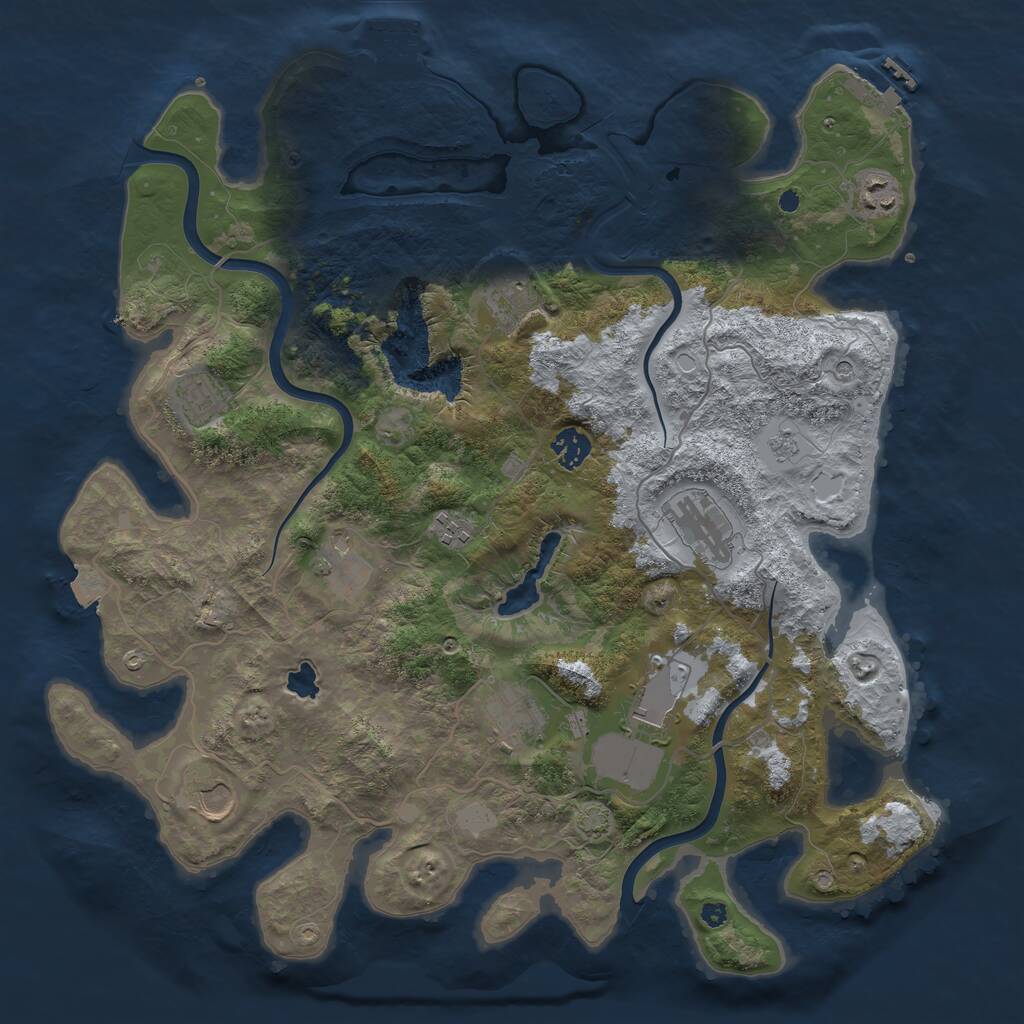Rust Map: Procedural Map, Size: 4000, Seed: 56846, 16 Monuments