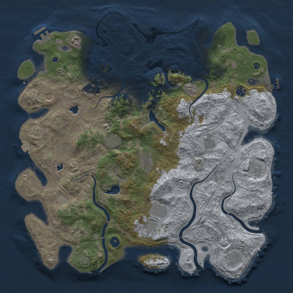 Rust Map: Procedural Map, Size: 4500, Seed: 334176470, 17 Monuments