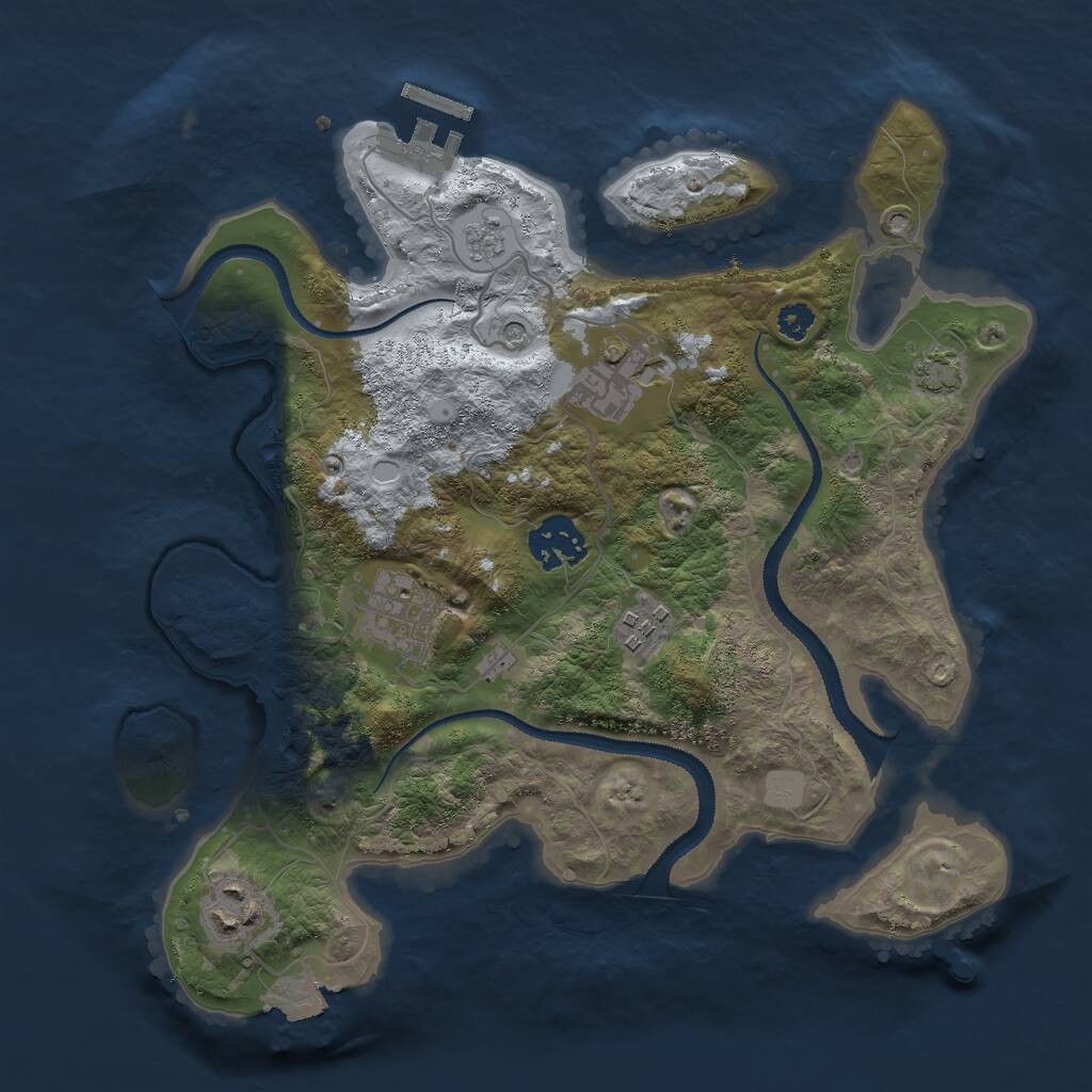 Rust Map: Procedural Map, Size: 3000, Seed: 371346154, 10 Monuments