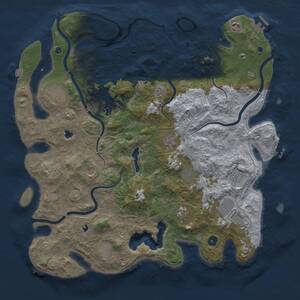 Thumbnail Rust Map: Procedural Map, Size: 4654, Seed: 956649911, 17 Monuments