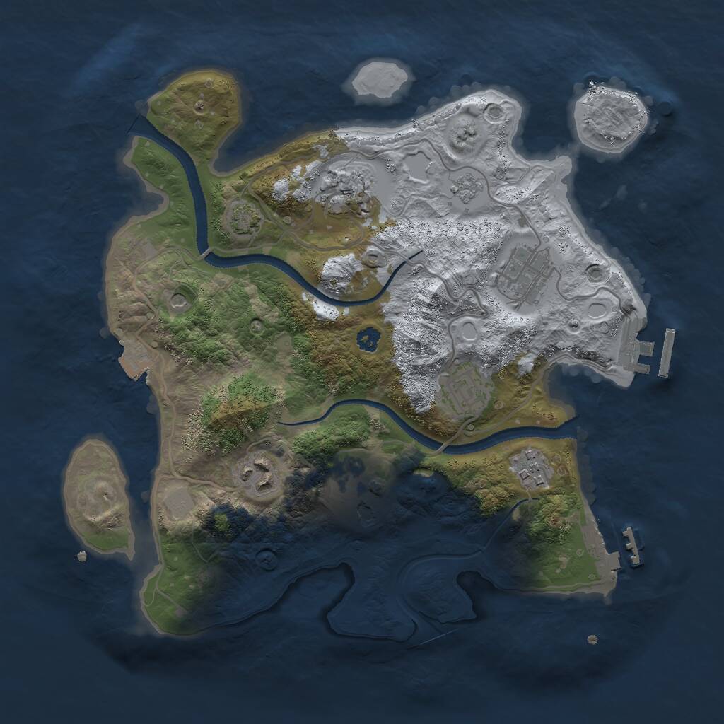 Rust Map: Procedural Map, Size: 3000, Seed: 67418519, 12 Monuments