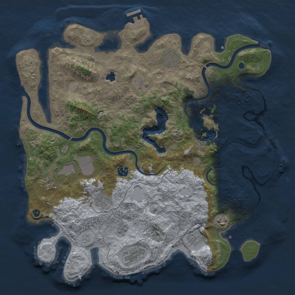 Rust Map: Procedural Map, Size: 4000, Seed: 994607480, 16 Monuments