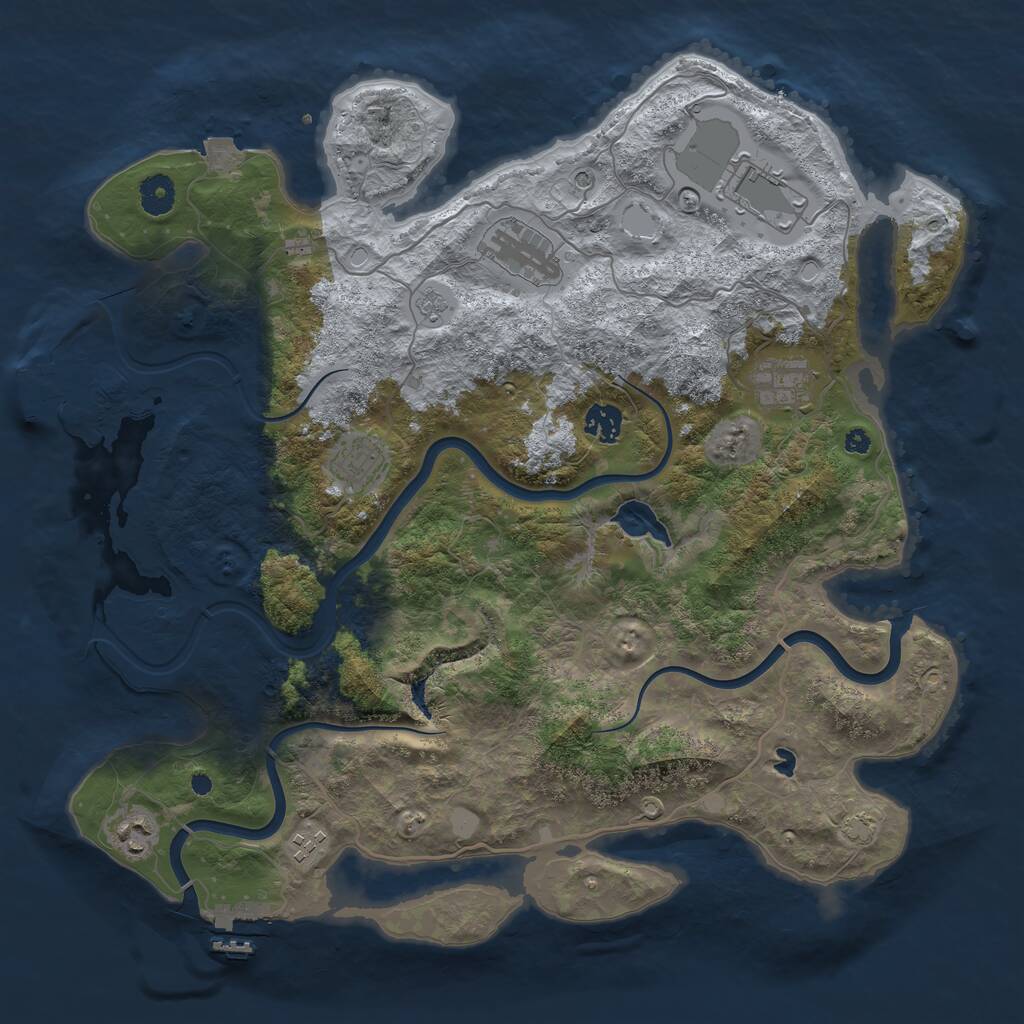 Rust Map: Procedural Map, Size: 4000, Seed: 822215108, 13 Monuments