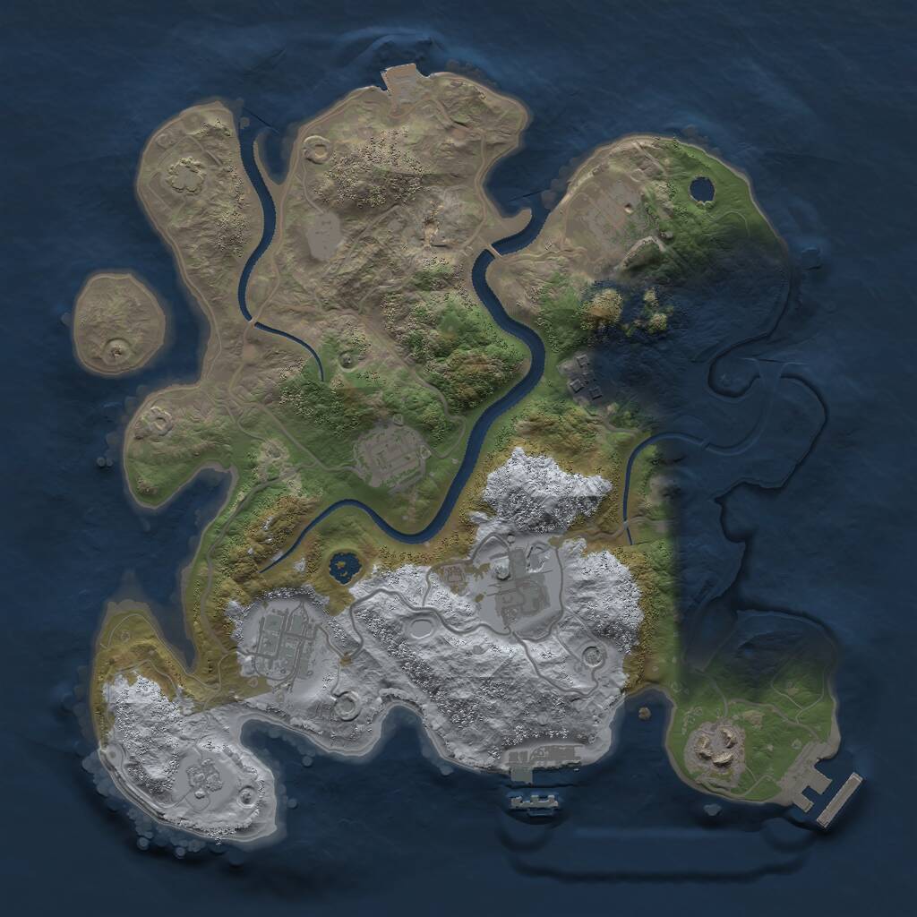 Rust Map: Procedural Map, Size: 3000, Seed: 1247440834, 12 Monuments