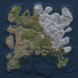 Thumbnail Rust Map: Procedural Map, Size: 3700, Seed: 22975, 16 Monuments