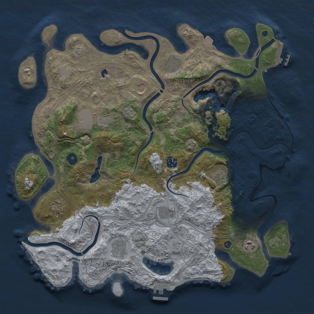 Rust Map: Procedural Map, Size: 4250, Seed: 631652479, 16 Monuments