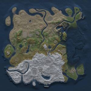 Thumbnail Rust Map: Procedural Map, Size: 4250, Seed: 631652479, 16 Monuments