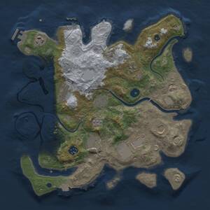 Thumbnail Rust Map: Procedural Map, Size: 3500, Seed: 451403765, 15 Monuments