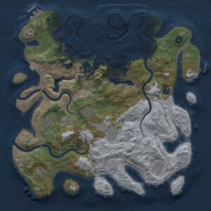 Thumbnail Rust Map: Procedural Map, Size: 4000, Seed: 134927544, 15 Monuments