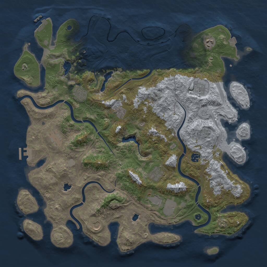 Rust Map: Procedural Map, Size: 4500, Seed: 90195901, 17 Monuments