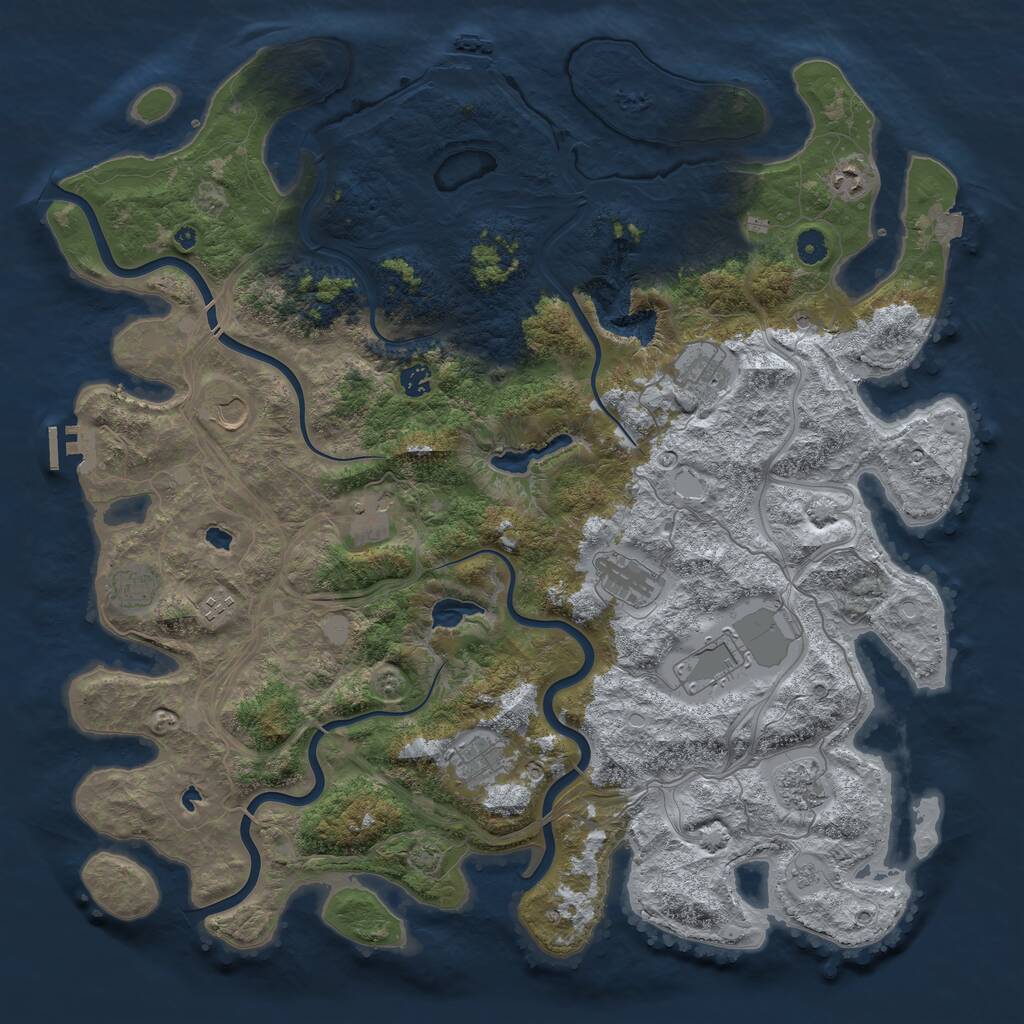 Rust Map: Procedural Map, Size: 4750, Seed: 7298, 17 Monuments