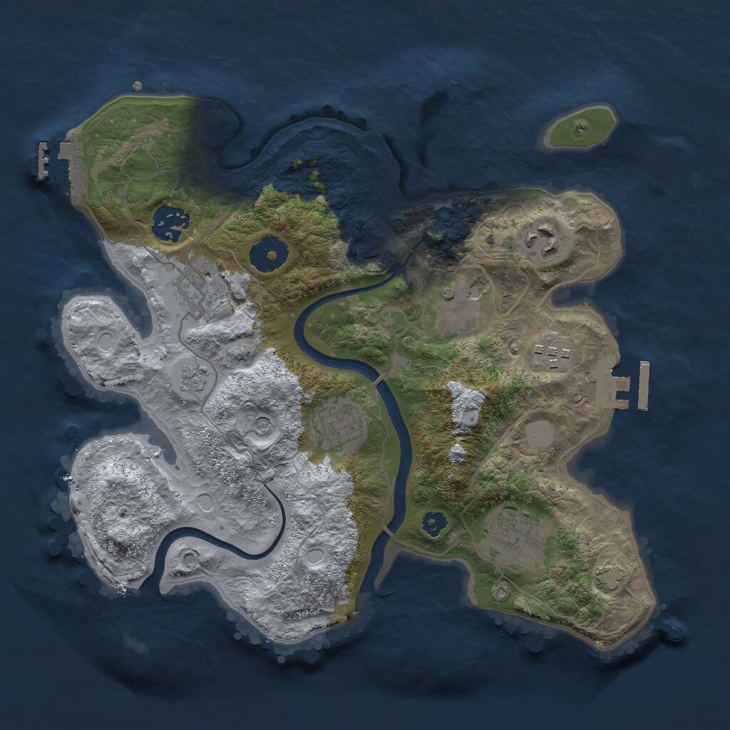 Rust Map: Procedural Map, Size: 3000, Seed: 2476428, 13 Monuments